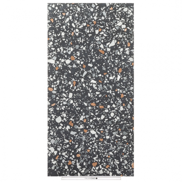 Classic venetian terrazzo floor black and white