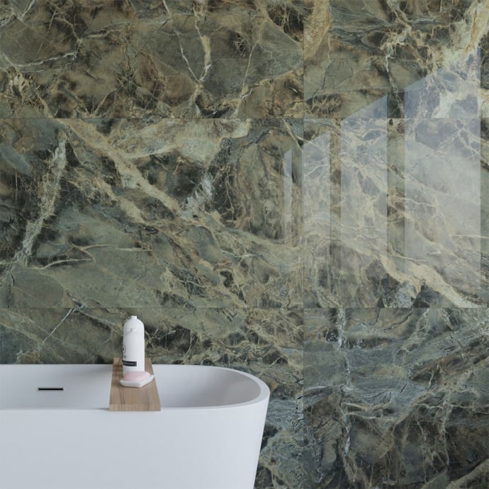 Verde Borgogna glossy marble