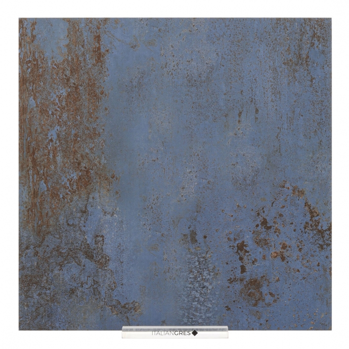 Oxidized iron tile blue