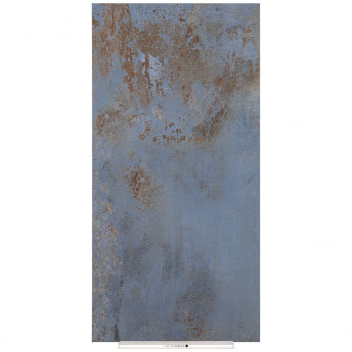 Oxidized iron tile blue