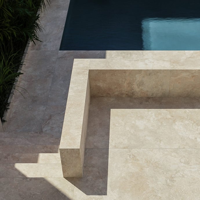 Crosscut almond travertine 20mm