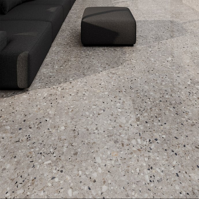 Glossy grainy stone taupe Ceppo di Gré