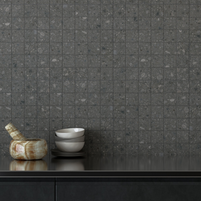 Mosaïque Milano Ceppo di Gré Anthracite