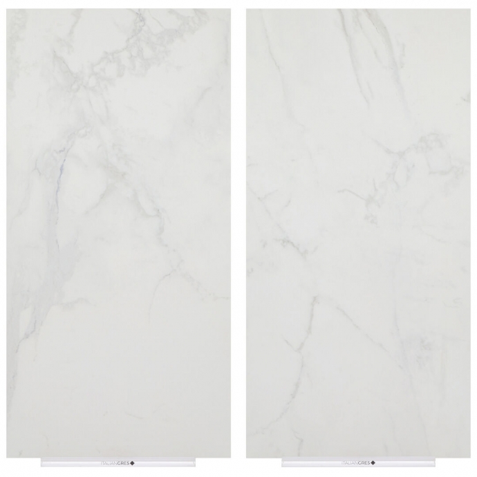 Marble effect tiles - White melange