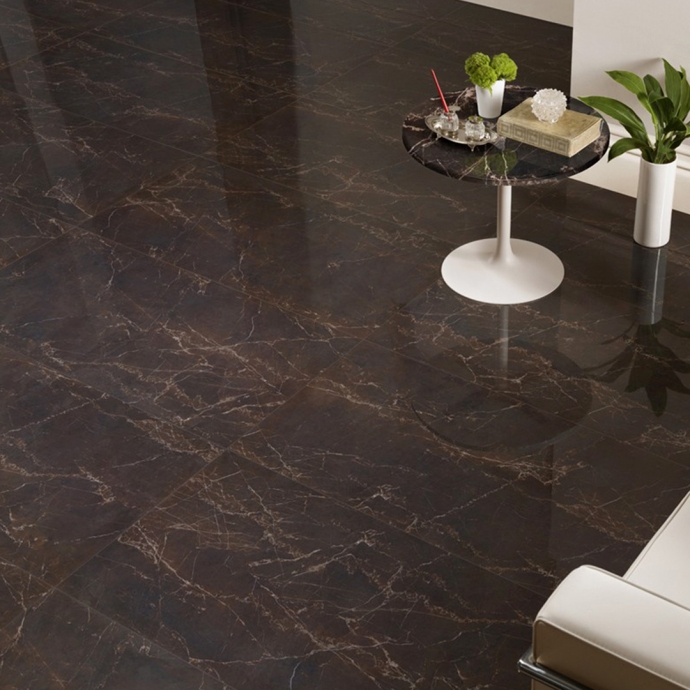 Glossy marble brown Melange