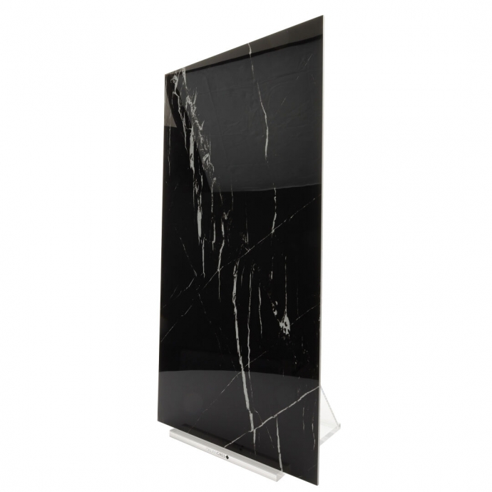 Glossy marble black melange