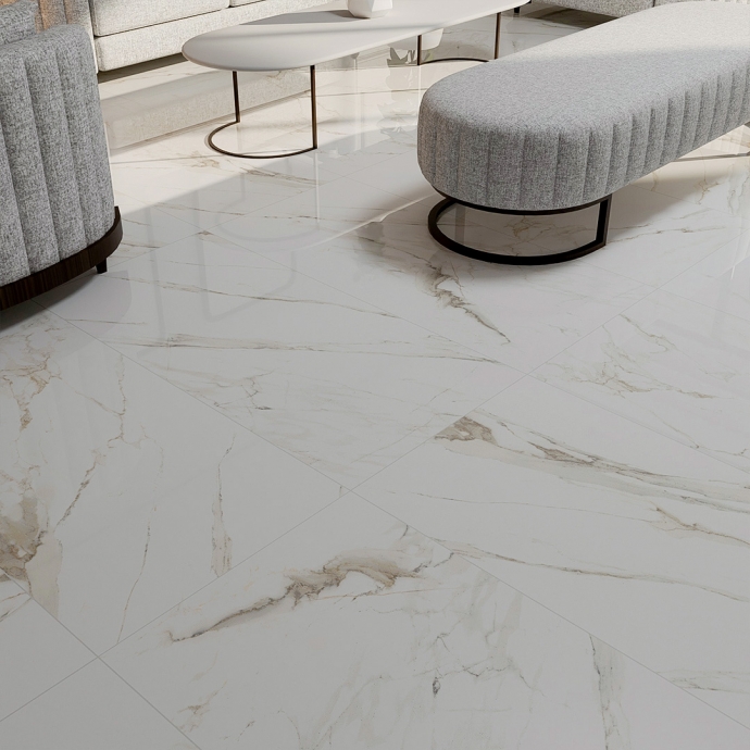 Marble effect tiles - Cream melange