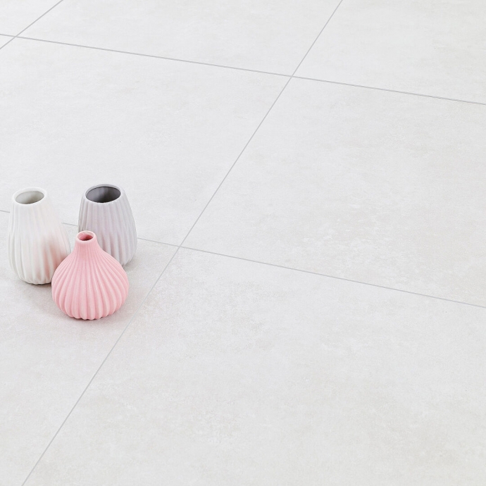 Concrete effect porcelain stoneware white