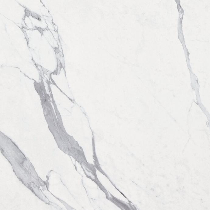 Glossy Statuario marble with diagonal grey lines