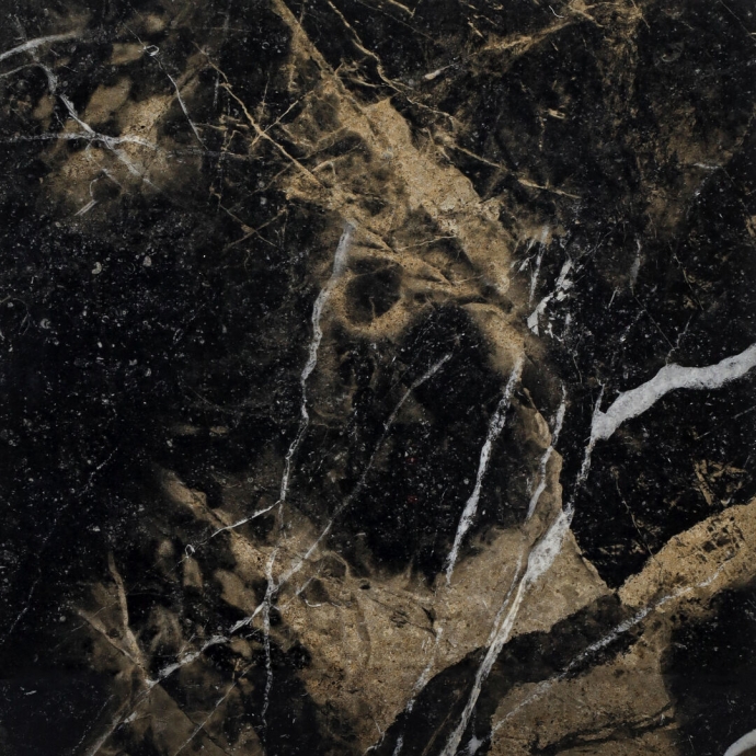 Marmo nero lucido con venature beige