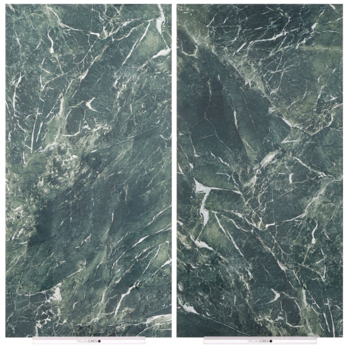 Green semi polished marble