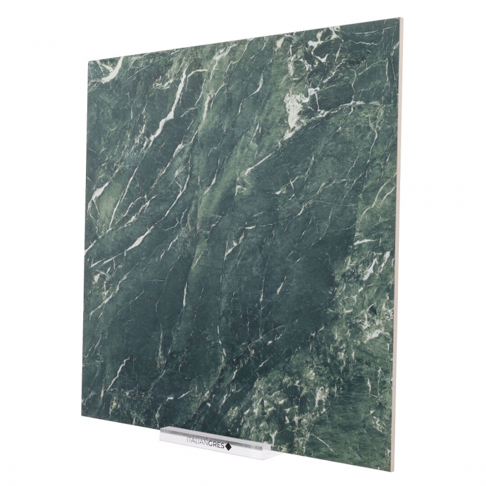 Green semi polished marble