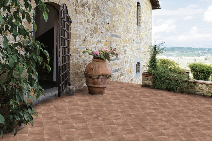 Terracotta effect floor tiles cotto