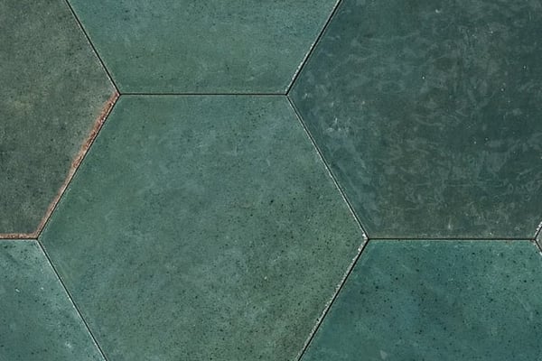 Terracotta Hexagon Green