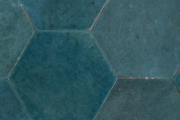 Terracotta Hexagonale Bleu