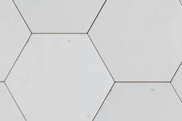 Terracotta Hexagon White